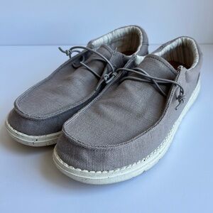 Bruno Marc Slip-on Loafers Casual Gray Lightweight Canvas Boat Shoes size9